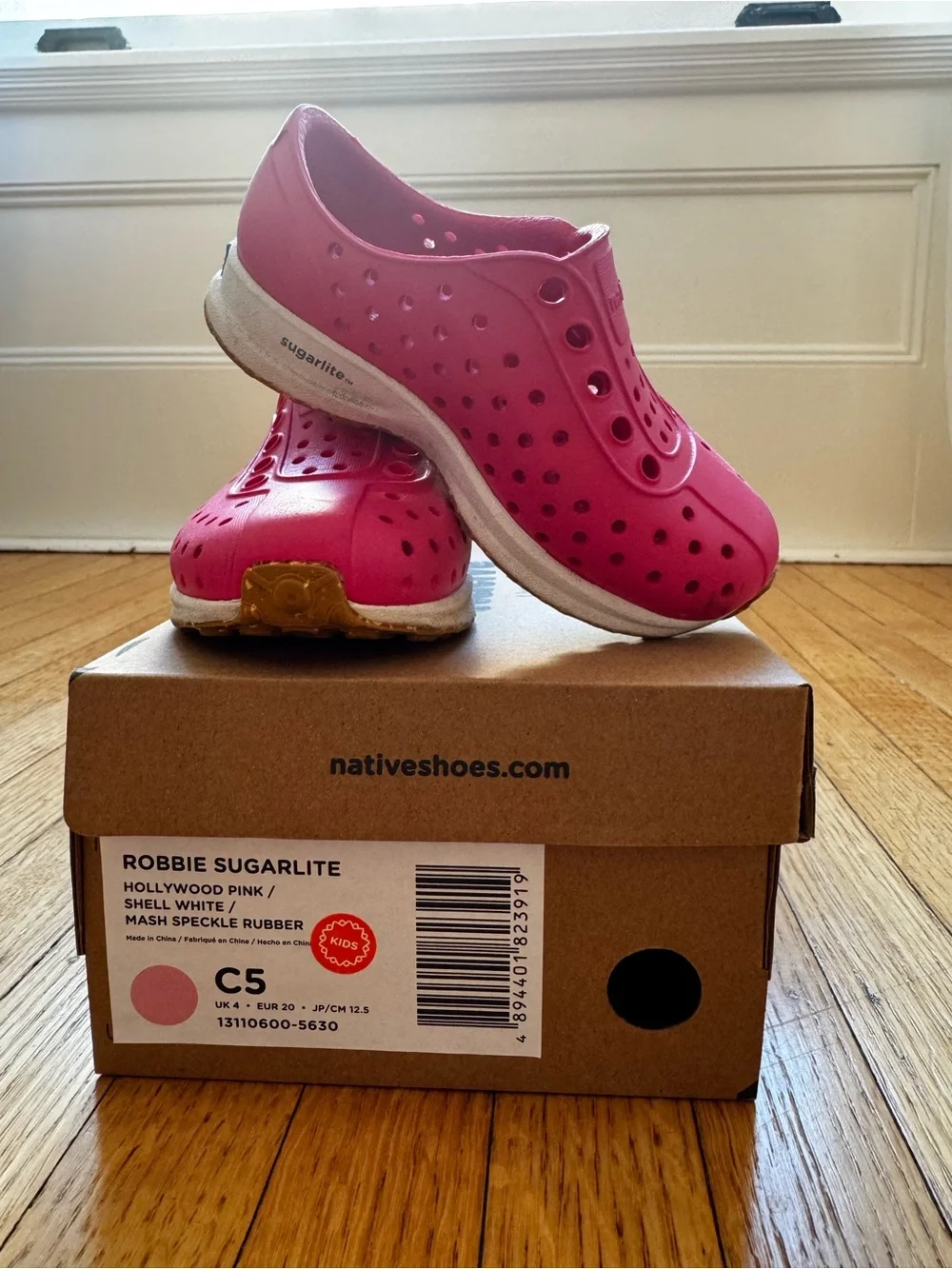 Native Robbie Sugarlite Pink Slip On Shoes size toddler 5